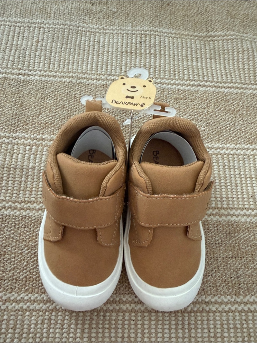 BearPaw Toddler Shoes in Tan with White Soles